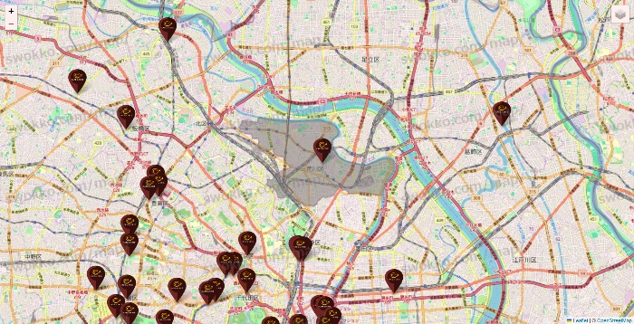 東京都のカフェ ド クリエの店舗地図