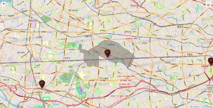 東京都のカフェ ド クリエの店舗地図