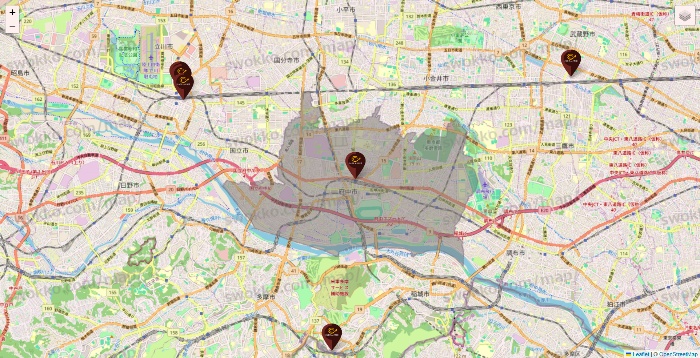 東京都のカフェ ド クリエの店舗地図