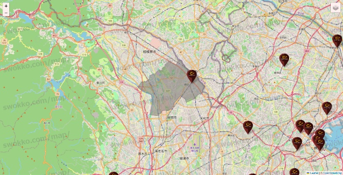 神奈川県のカフェ ド クリエの店舗地図