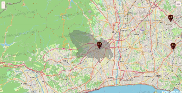 神奈川県のカフェ ド クリエの店舗地図