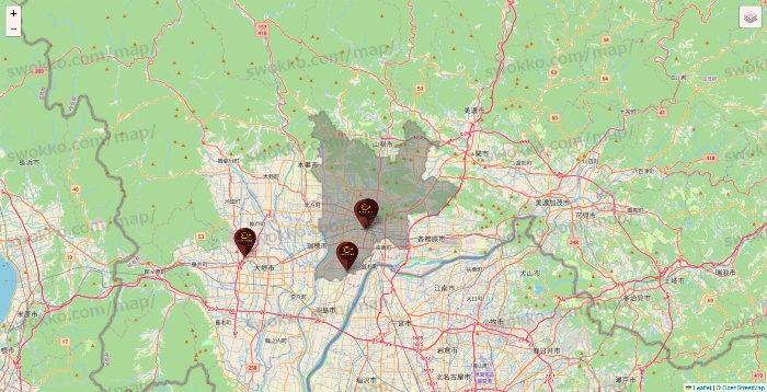 岐阜県のカフェ ド クリエの店舗地図