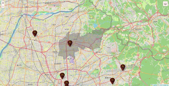 愛知県のカフェ ド クリエの店舗地図