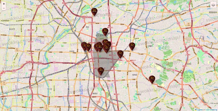 愛知県のカフェ ド クリエの店舗地図