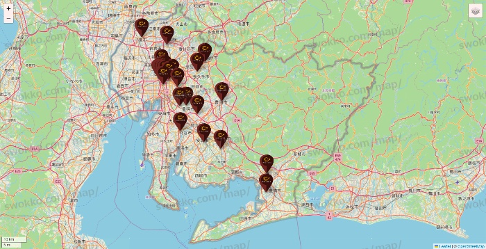 愛知県のカフェ ド クリエの店舗地図