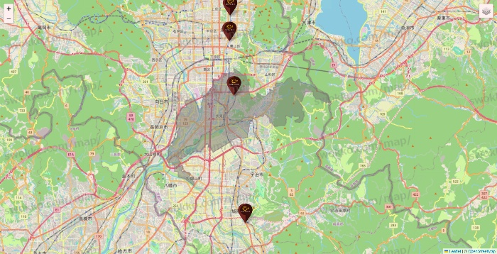 京都府のカフェ ド クリエの店舗地図