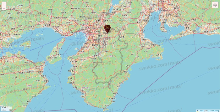 奈良県のカフェ ド クリエの店舗地図