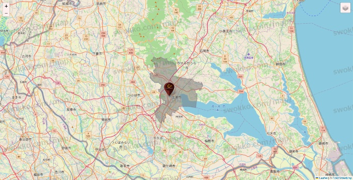 茨城県のカフェ ド クリエの店舗地図