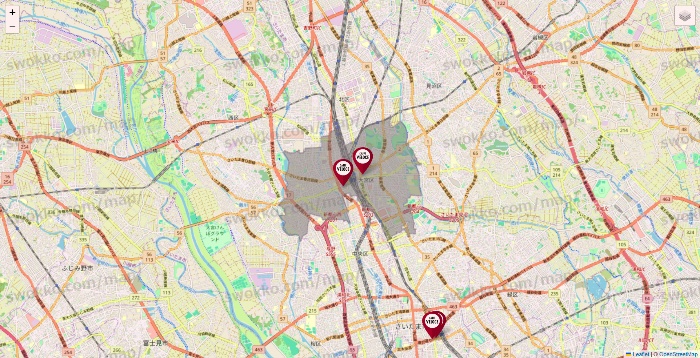 埼玉県のベローチェの店舗地図