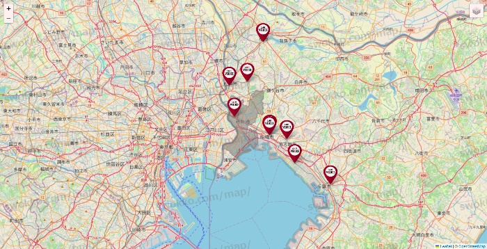 千葉県のベローチェの店舗地図