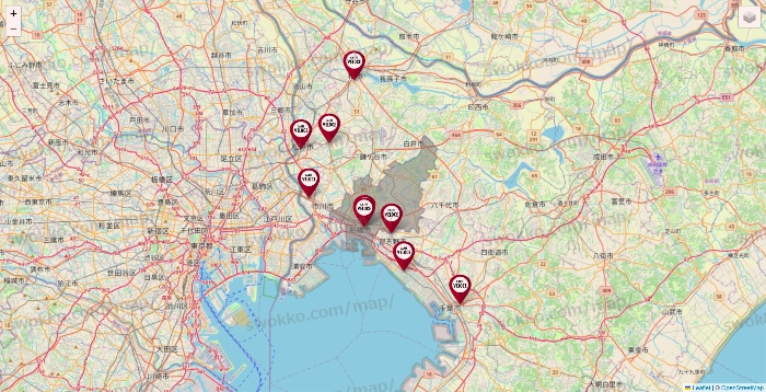 千葉県のベローチェの店舗地図