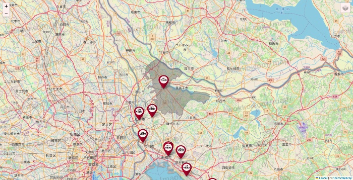 千葉県のベローチェの店舗地図