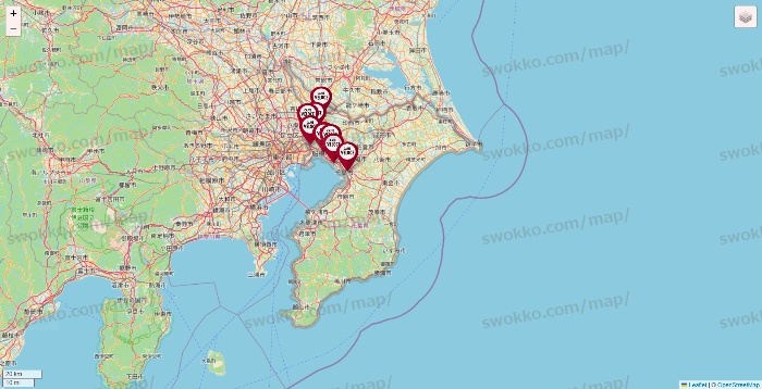 千葉県のベローチェの店舗地図