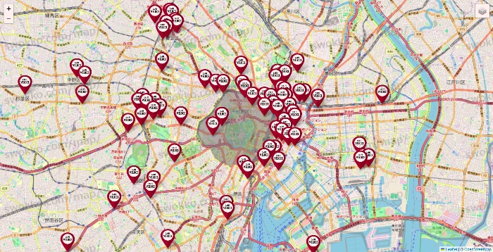 東京都のベローチェの店舗地図