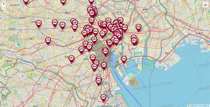 東京都のベローチェの店舗地図