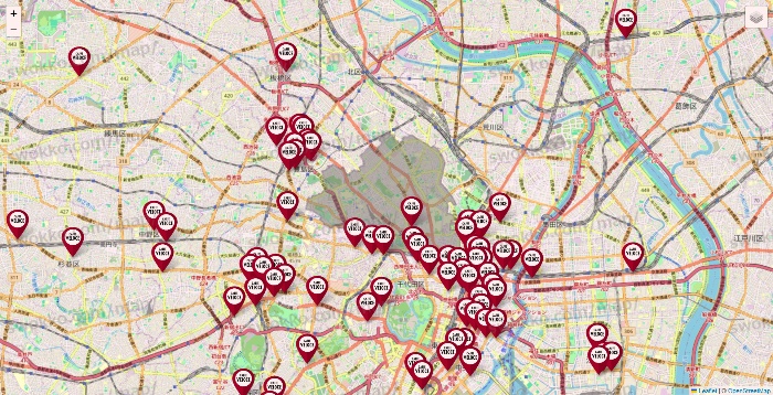 東京都のベローチェの店舗地図