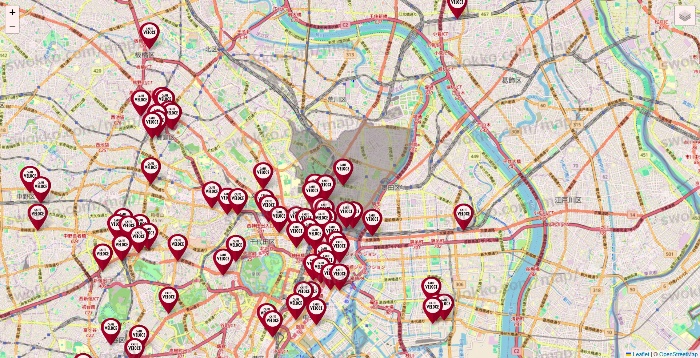東京都のベローチェの店舗地図