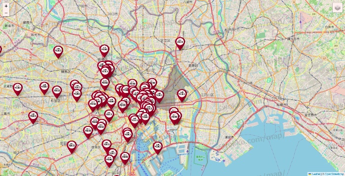 東京都のベローチェの店舗地図