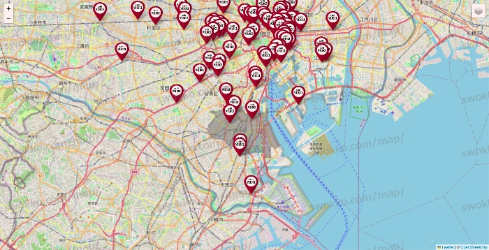 東京都のベローチェの店舗地図