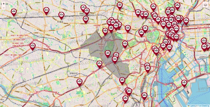 東京都のベローチェの店舗地図