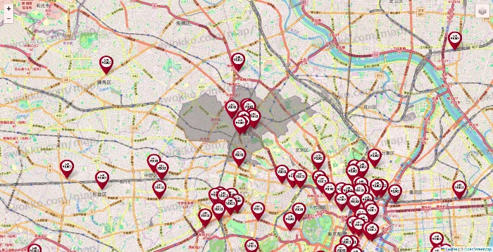 東京都のベローチェの店舗地図