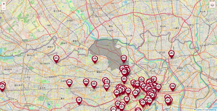 東京都のベローチェの店舗地図