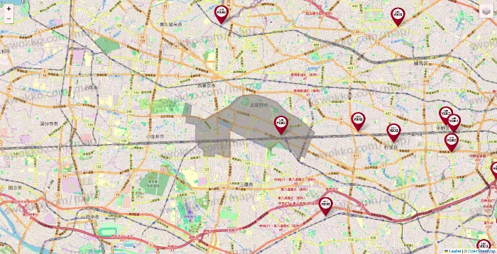 東京都のベローチェの店舗地図