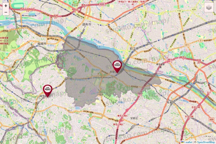 神奈川県のベローチェの店舗地図