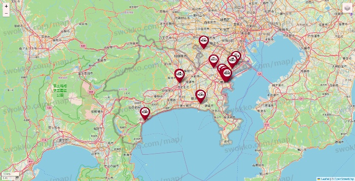 神奈川県のベローチェの店舗地図