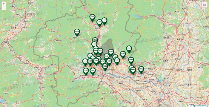 群馬県のカインズの店舗地図