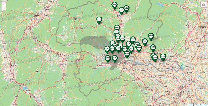 群馬県のカインズの店舗地図