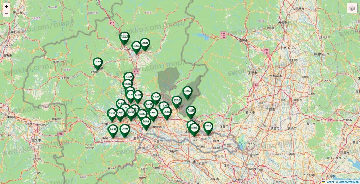群馬県のカインズの店舗地図