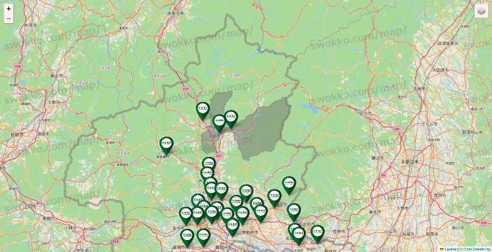 群馬県のカインズの店舗地図