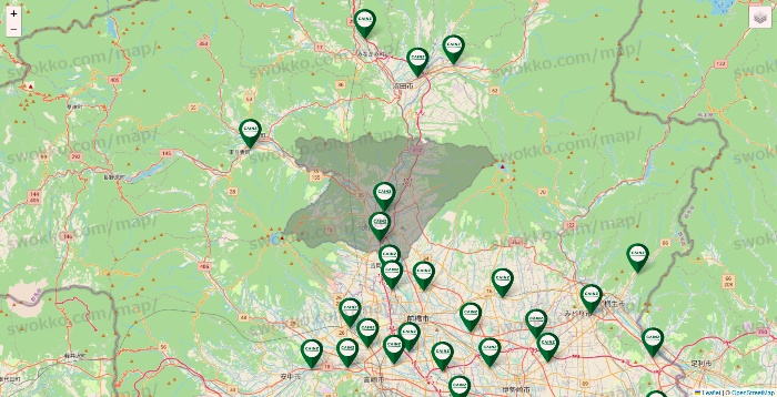群馬県のカインズの店舗地図