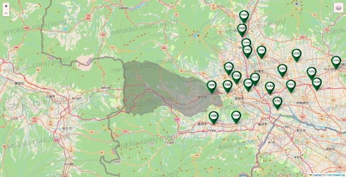 群馬県のカインズの店舗地図