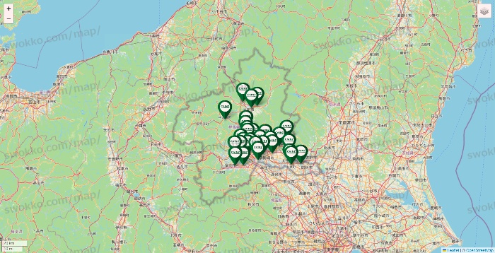 群馬県のカインズの店舗地図