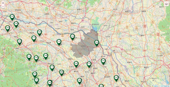 埼玉県のカインズの店舗地図