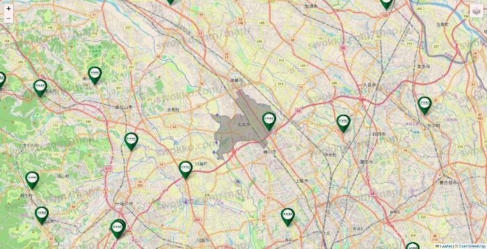 埼玉県のカインズの店舗地図