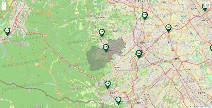 埼玉県のカインズの店舗地図