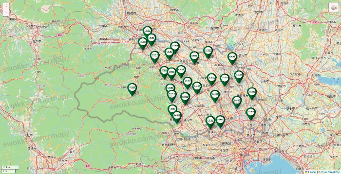 埼玉県のカインズの店舗地図