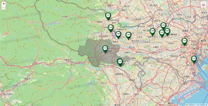 東京都のカインズの店舗地図