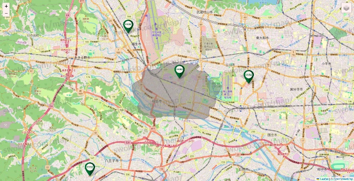東京都のカインズの店舗地図