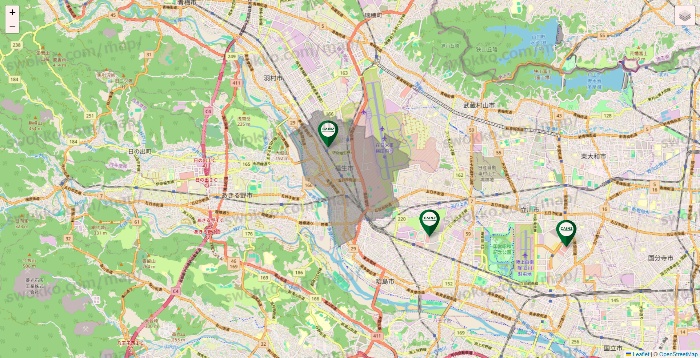 東京都のカインズの店舗地図