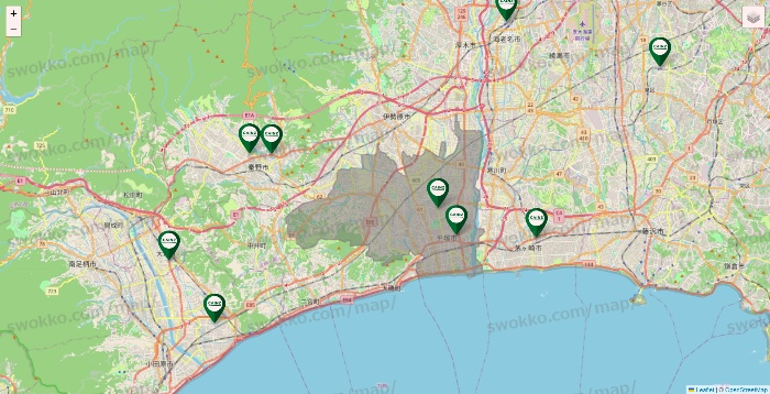 神奈川県のカインズの店舗地図