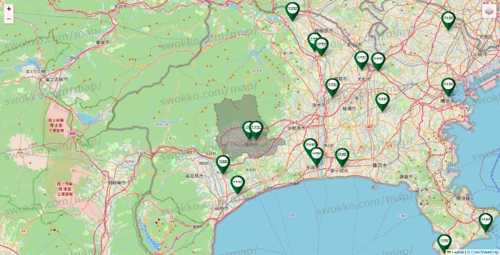 神奈川県のカインズの店舗地図