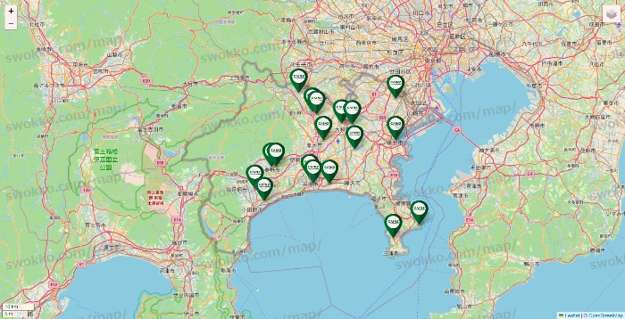 神奈川県のカインズの店舗地図
