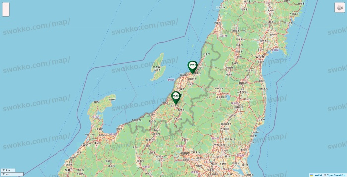 新潟県のカインズの店舗地図