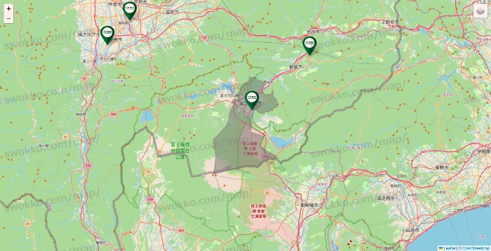 山梨県のカインズの店舗地図
