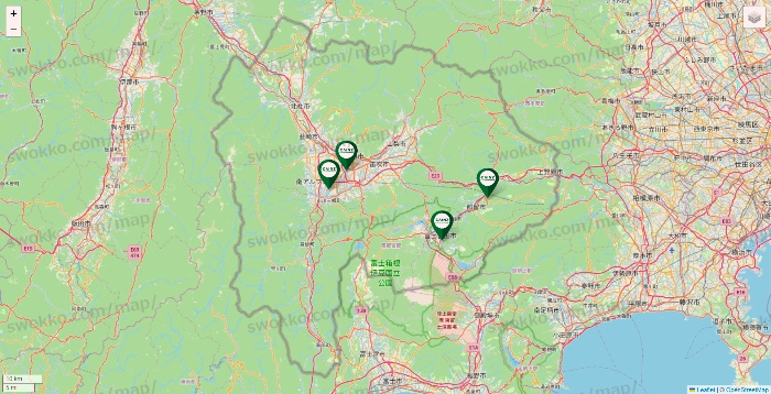 山梨県のカインズの店舗地図