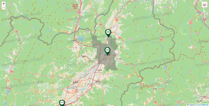 長野県のカインズの店舗地図